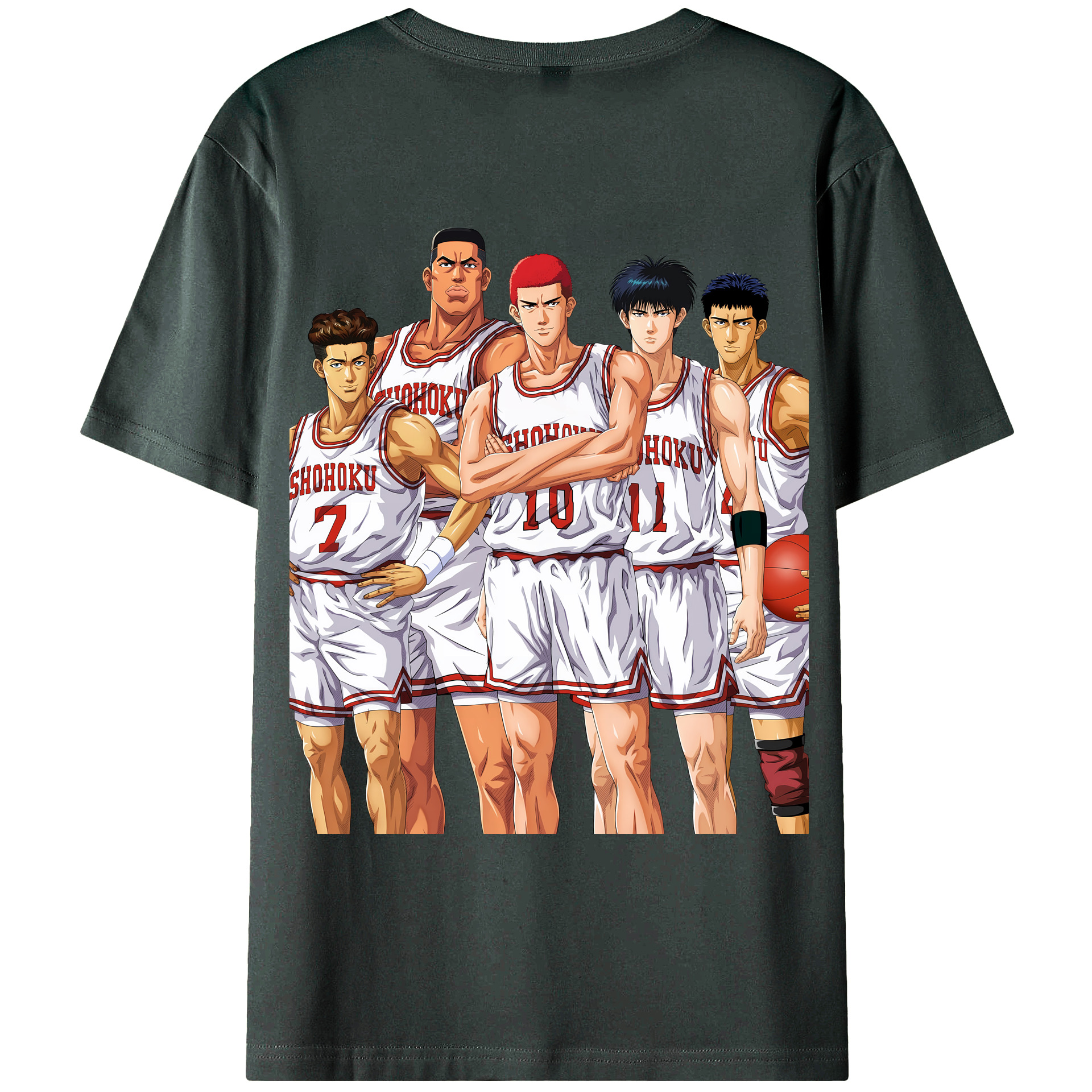 （画像用） SLAM DUNK／スラムダンク 綿100％ メンズ半袖Tシャツ（バックプリント） 通気性